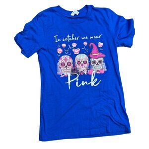 (6 for $25) Breast Cancer Awareness - Wear Pink Sugar skull Short Sleeve Tee